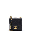 Chic Pearls Flap Clutch with Chain Quilted Goatskin Mini