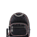 Elegant Trim Backpack Quilted Leather with Tweed Small