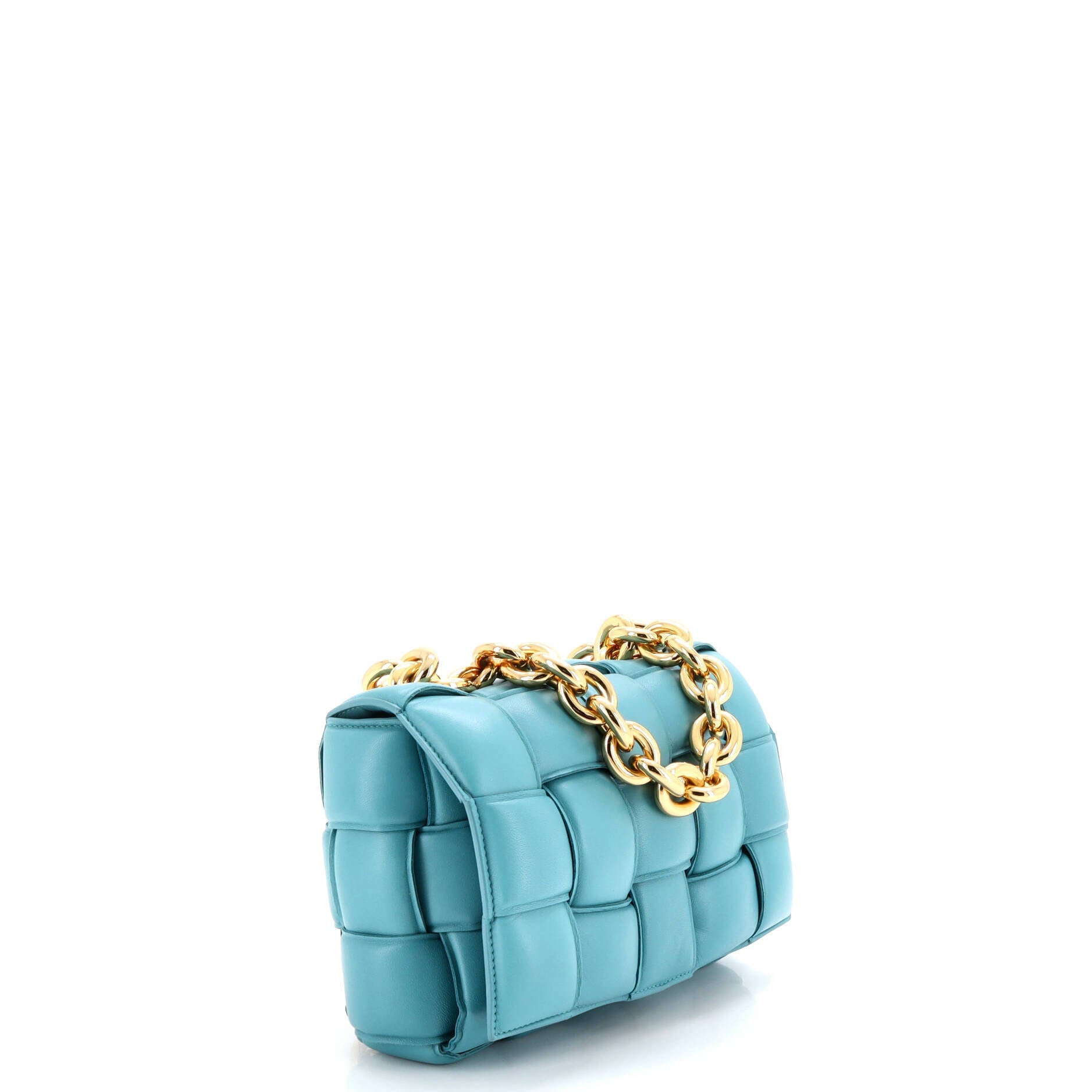 Cassette Chain Crossbody Bag Padded Maxi Intrecciato Leather