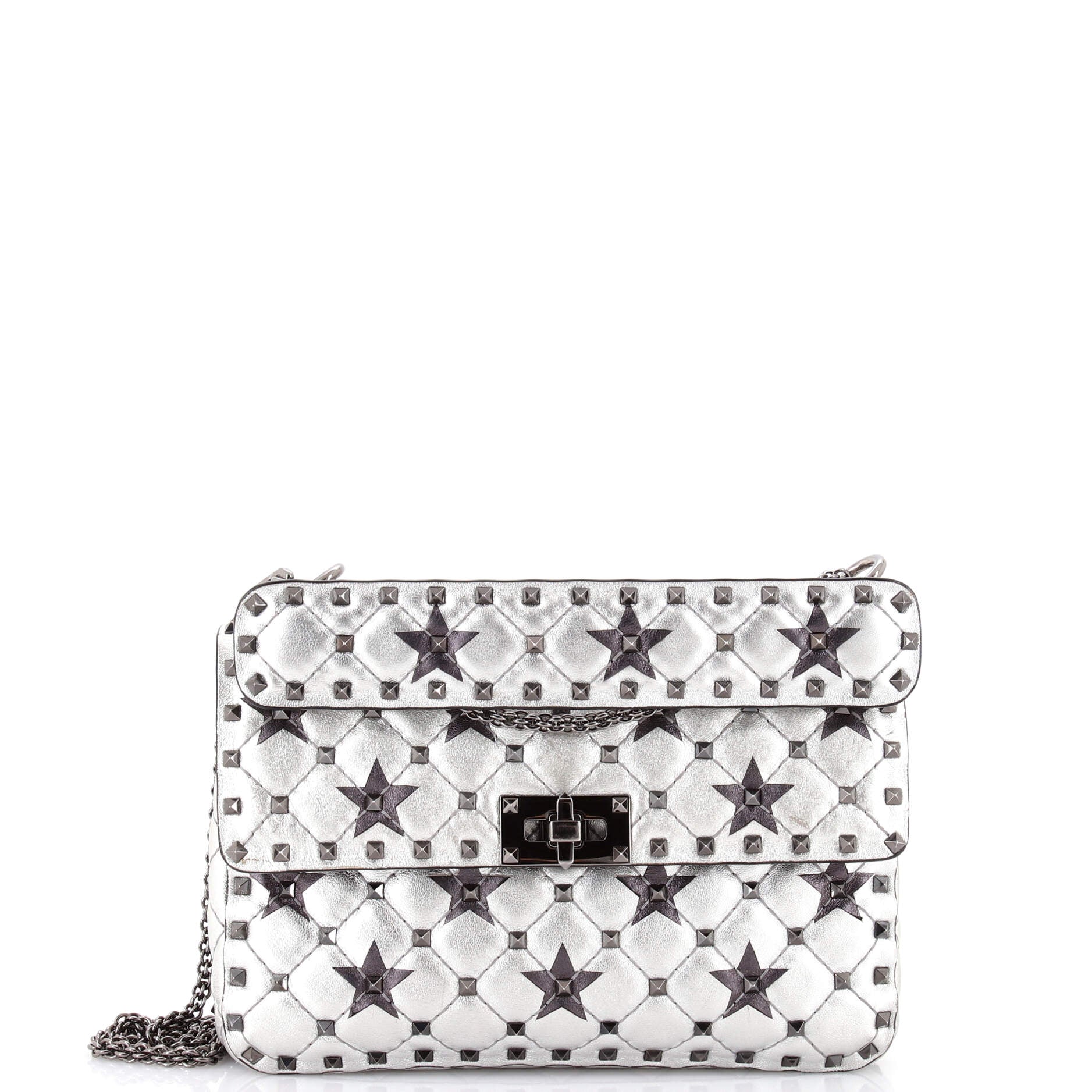 Rockstud Spike Flap Bag Quilted Leather Medium