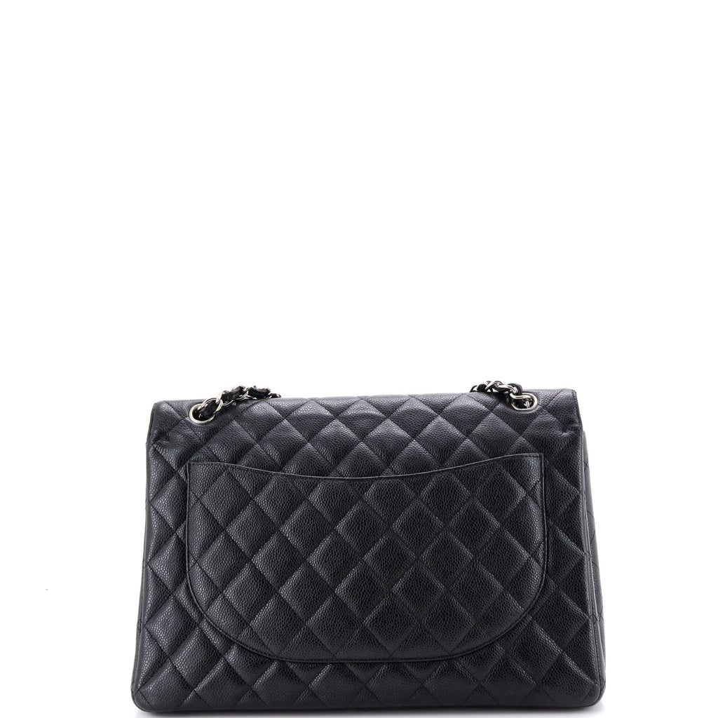 Classic Double Flap Bag Quilted Caviar Maxi