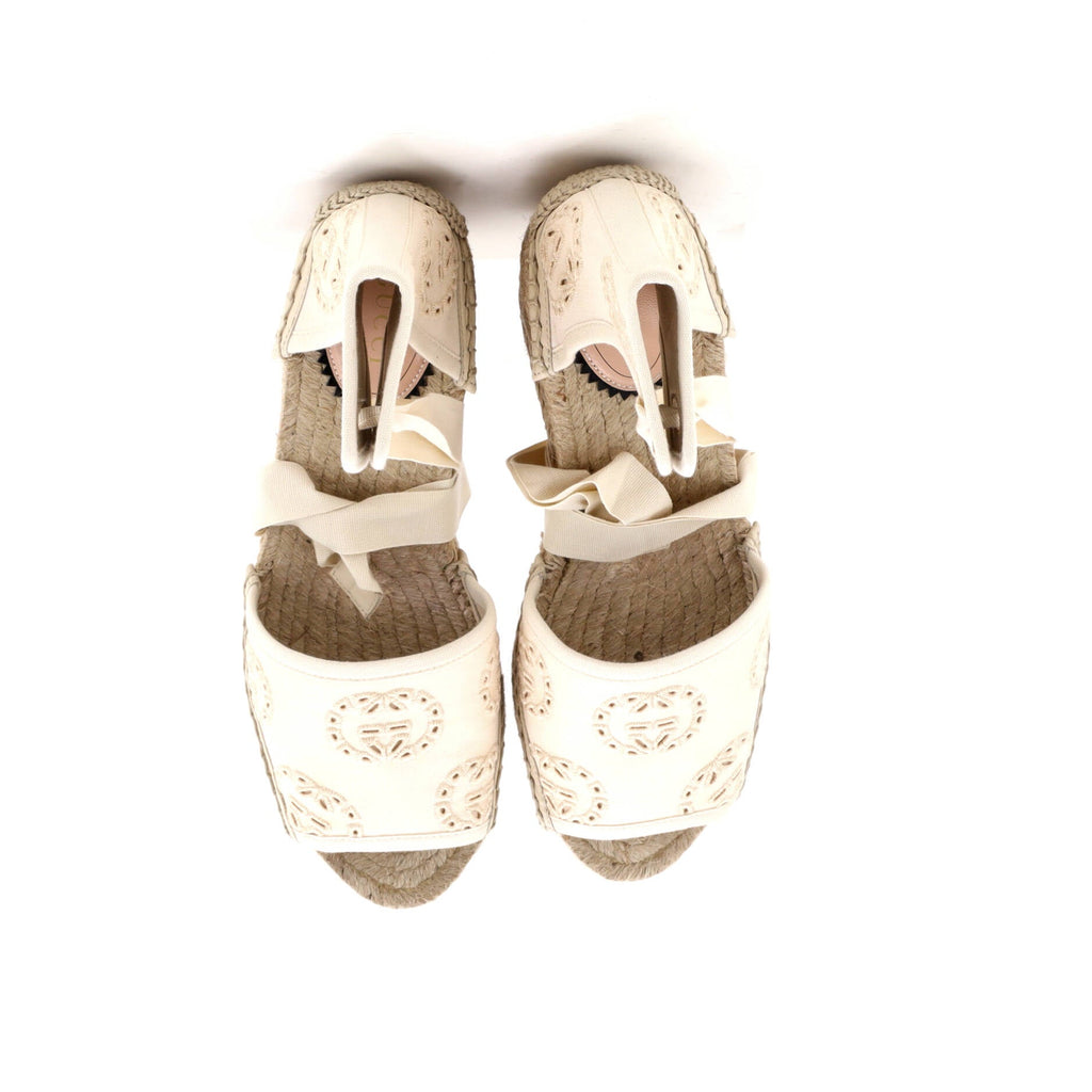 Women's Damita Espadrilles Interlocking G Embroidered Canvas