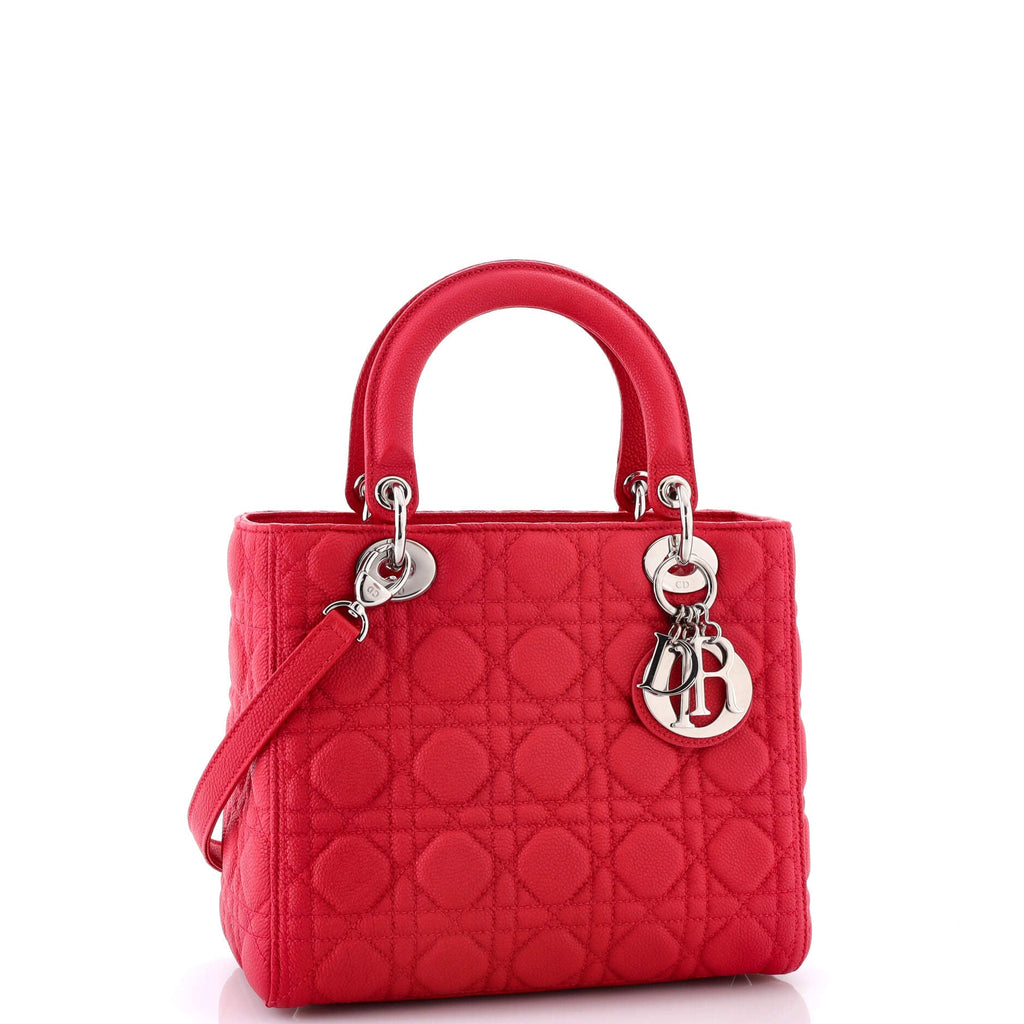 Lady Dior Bag Cannage Quilt Grained Calfskin Medium