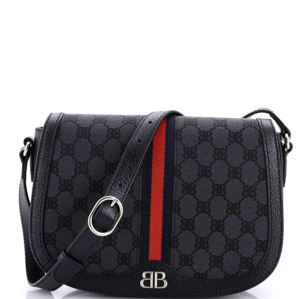 x Balenciaga The Hacker Project Flap Messenger Bag BB Canvas Medium