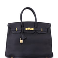 Birkin Handbag Noir Togo with Gold Hardware 35
