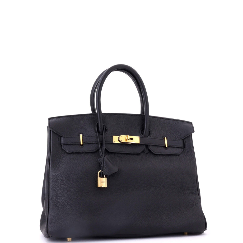 Birkin Handbag Noir Togo with Gold Hardware 35