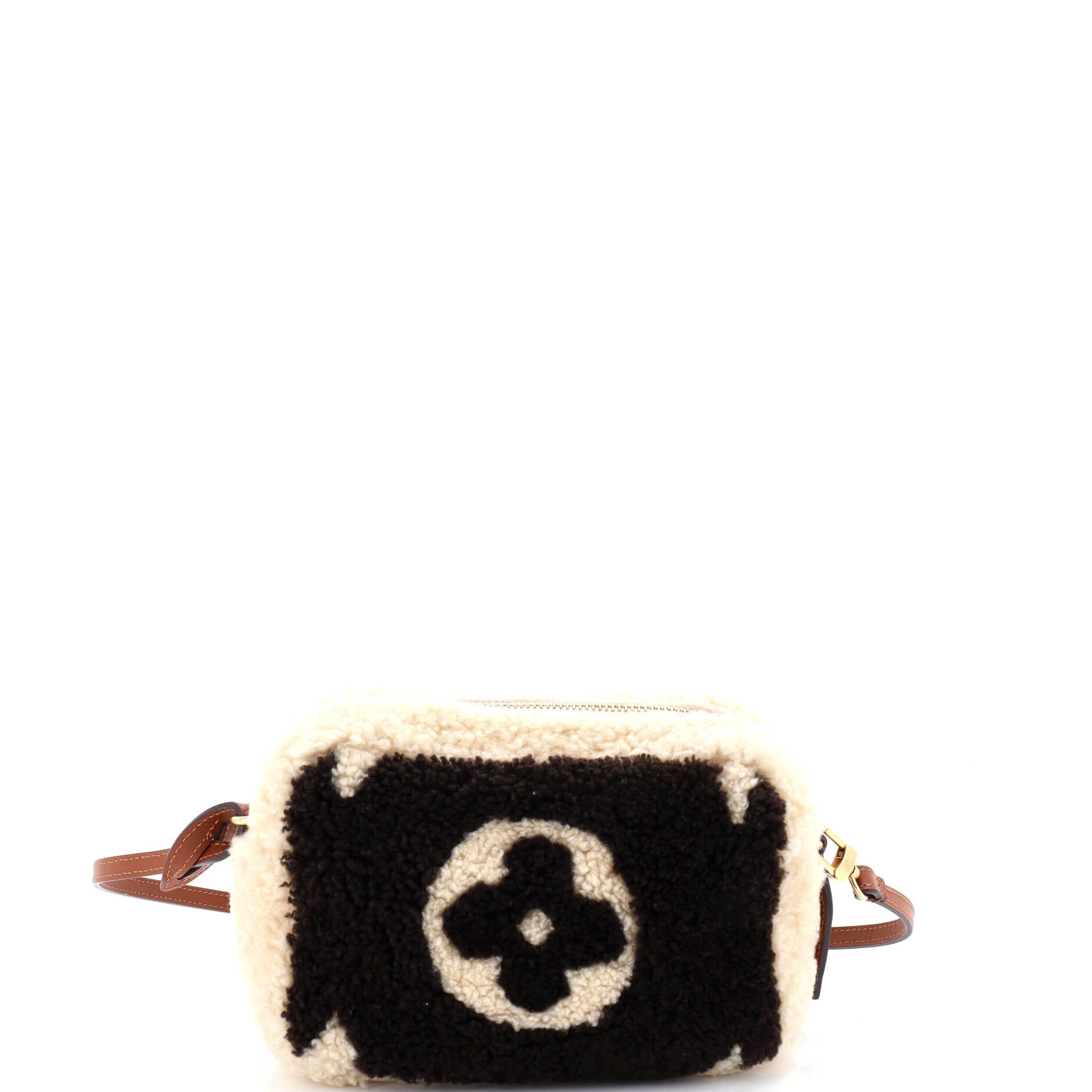 Beach Pouch Monogram Giant Teddy Fleece