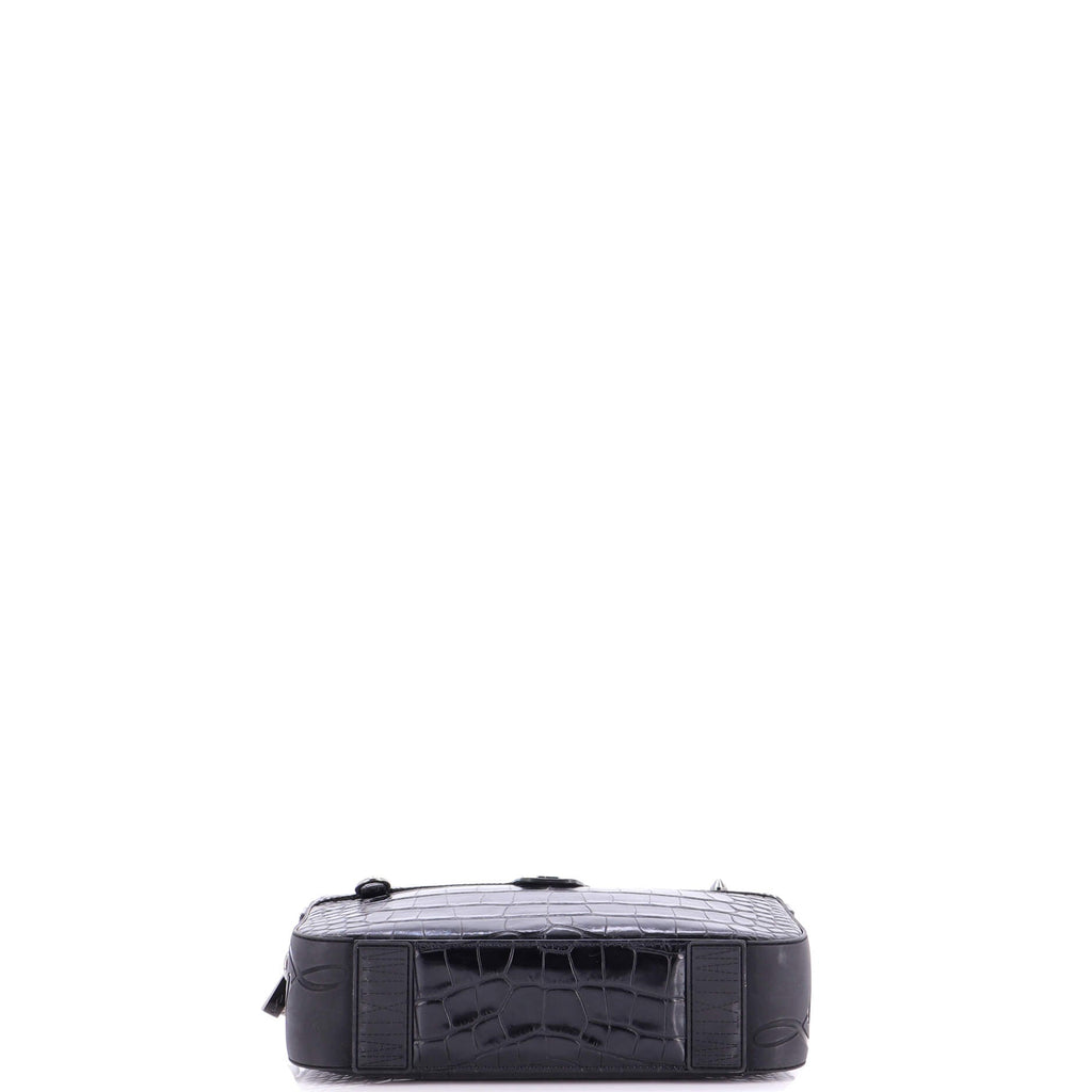 Ruisbuddy Messenger Bag Crocodile Embossed Leather Small