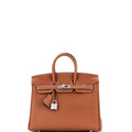 Birkin Handbag Gold Togo with Brushed Palladium Hardware 25