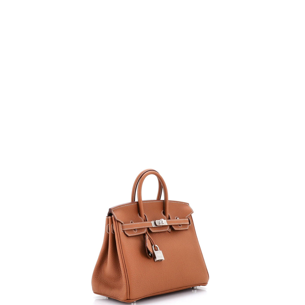 Birkin Handbag Gold Togo with Brushed Palladium Hardware 25