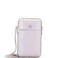Chain Around Phone Holder Box Crossbody Quilted Lambskin