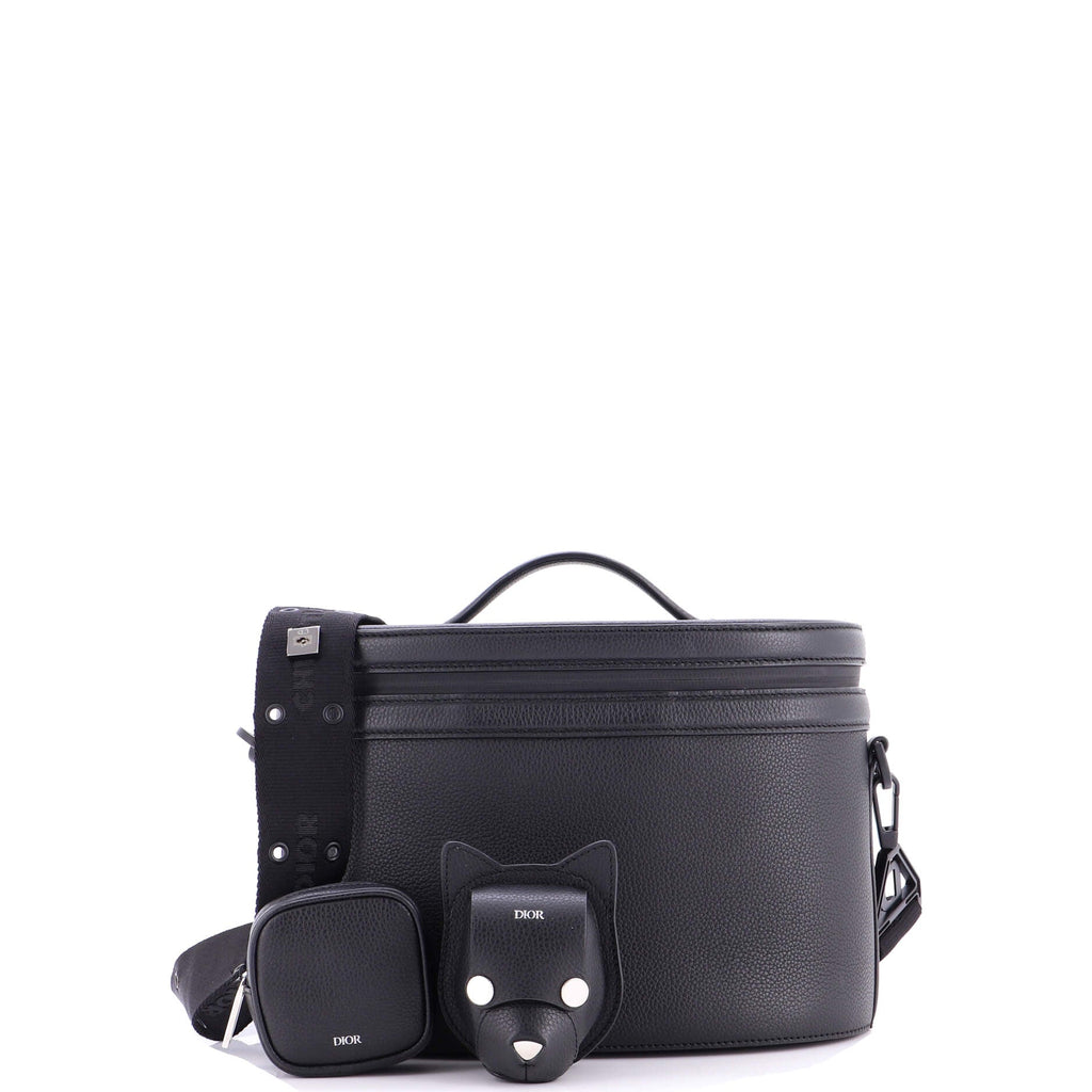 Homme Convertible Top Handle Dog Vanity Bag Leather