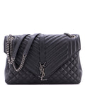 Classic Monogram Envelope Satchel Mixed Matelasse Leather Large