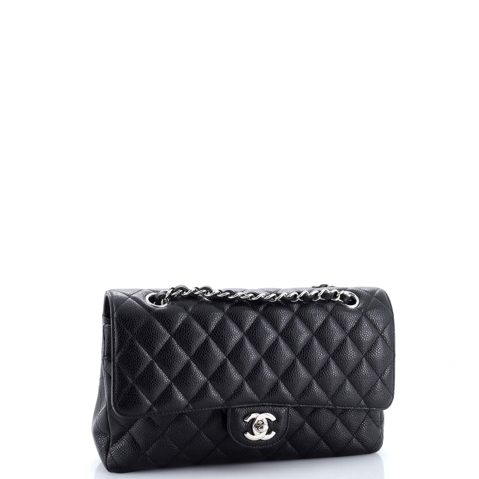 Classic Double Flap Bag Quilted Caviar Medium