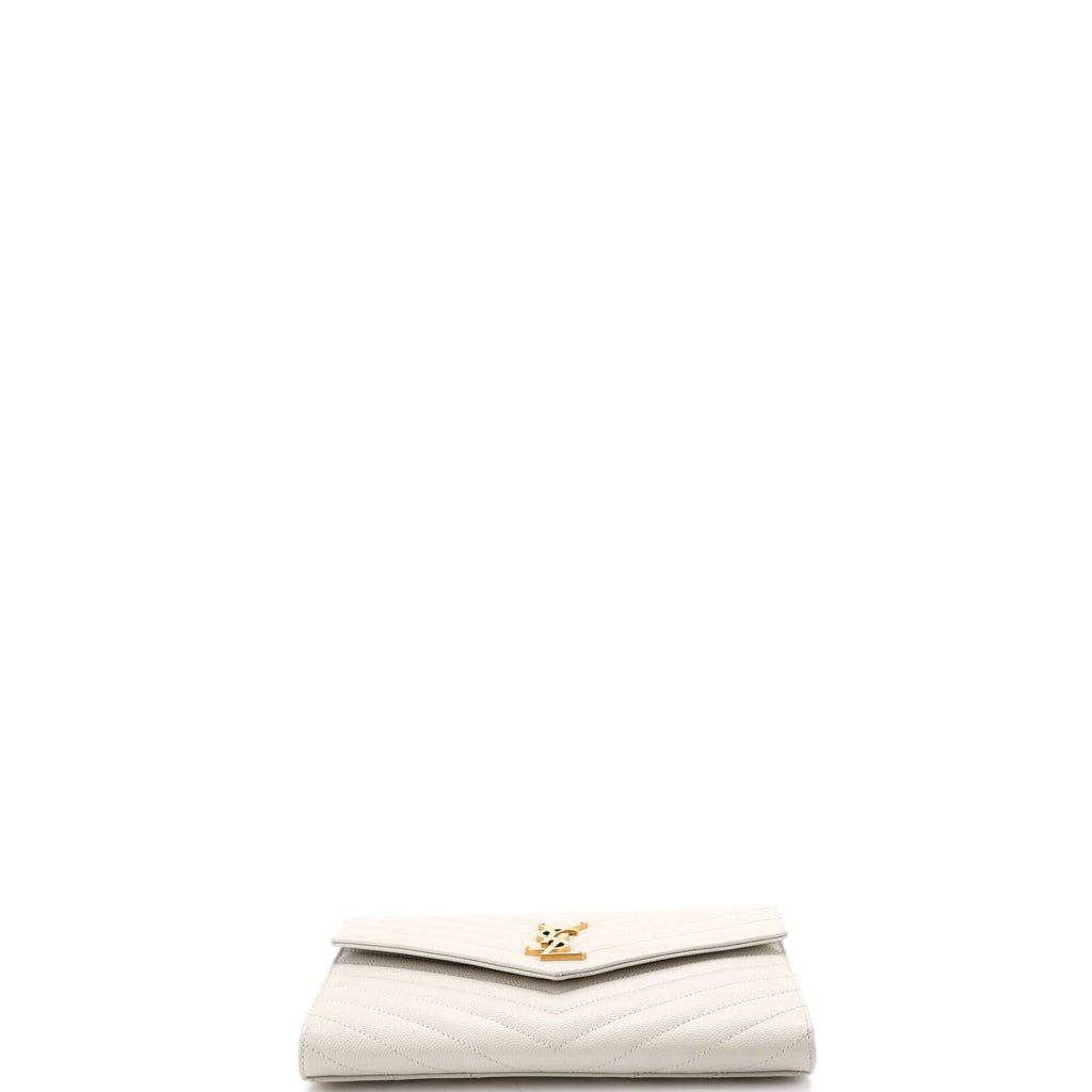 Classic Monogram Envelope Wristlet Clutch Matelasse Chevron Leather