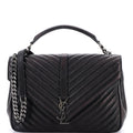Classic Monogram College Bag Matelasse Chevron Leather Large