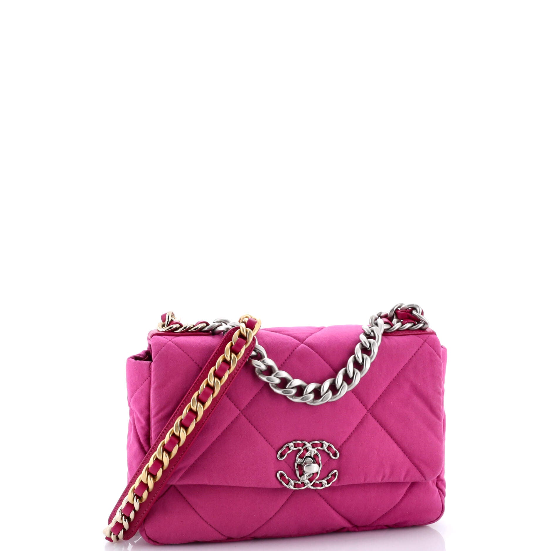 19 Flap Bag Quilted Canvas Medium