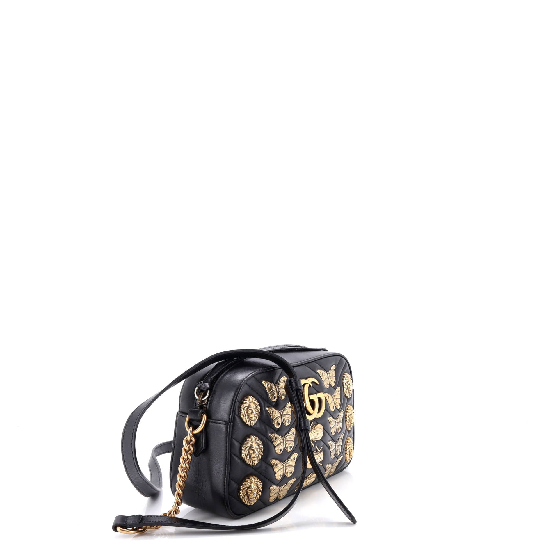 GG Marmont Shoulder Bag Embellished Matelasse Leather Small