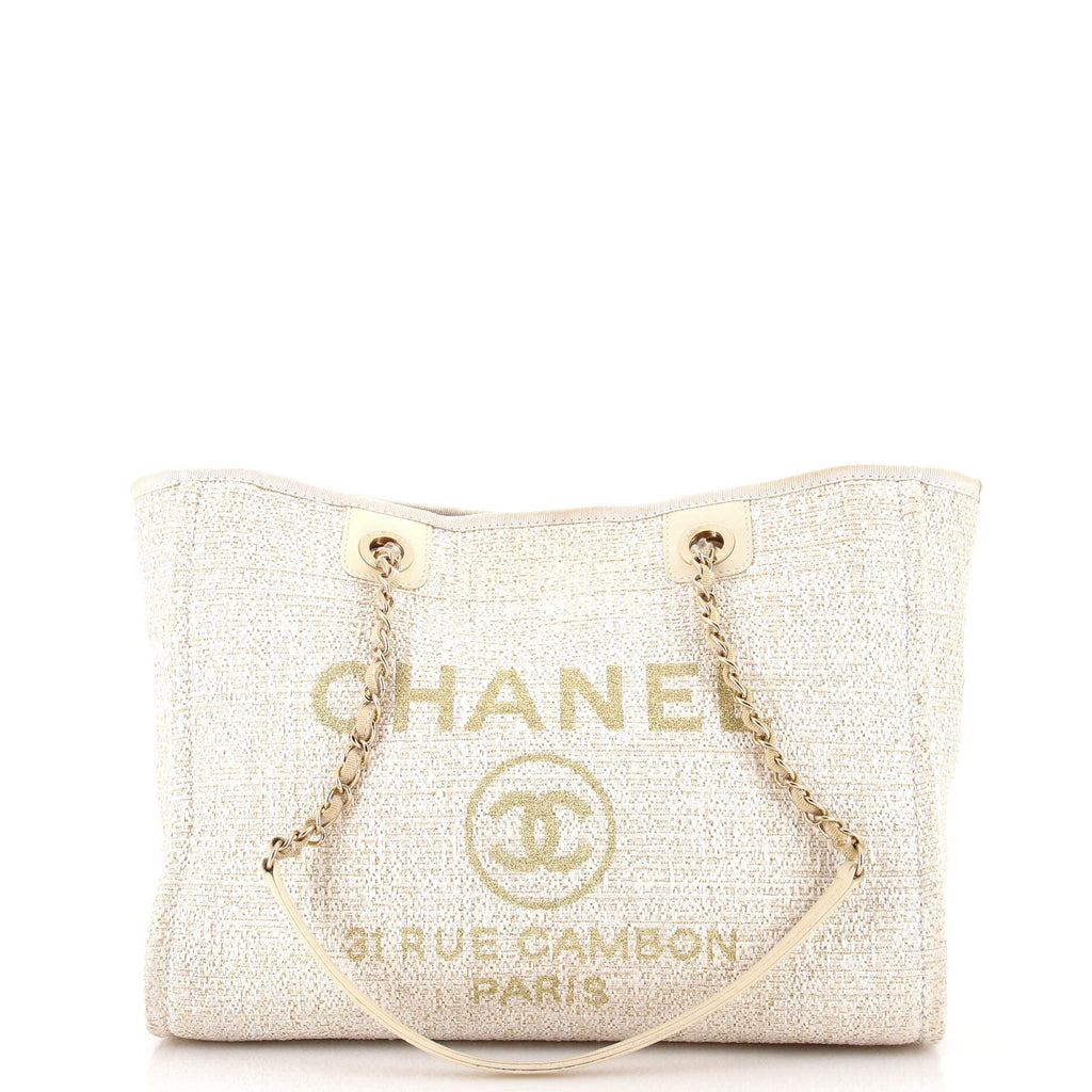 Deauville Tote Raffia with Glitter Detail Small