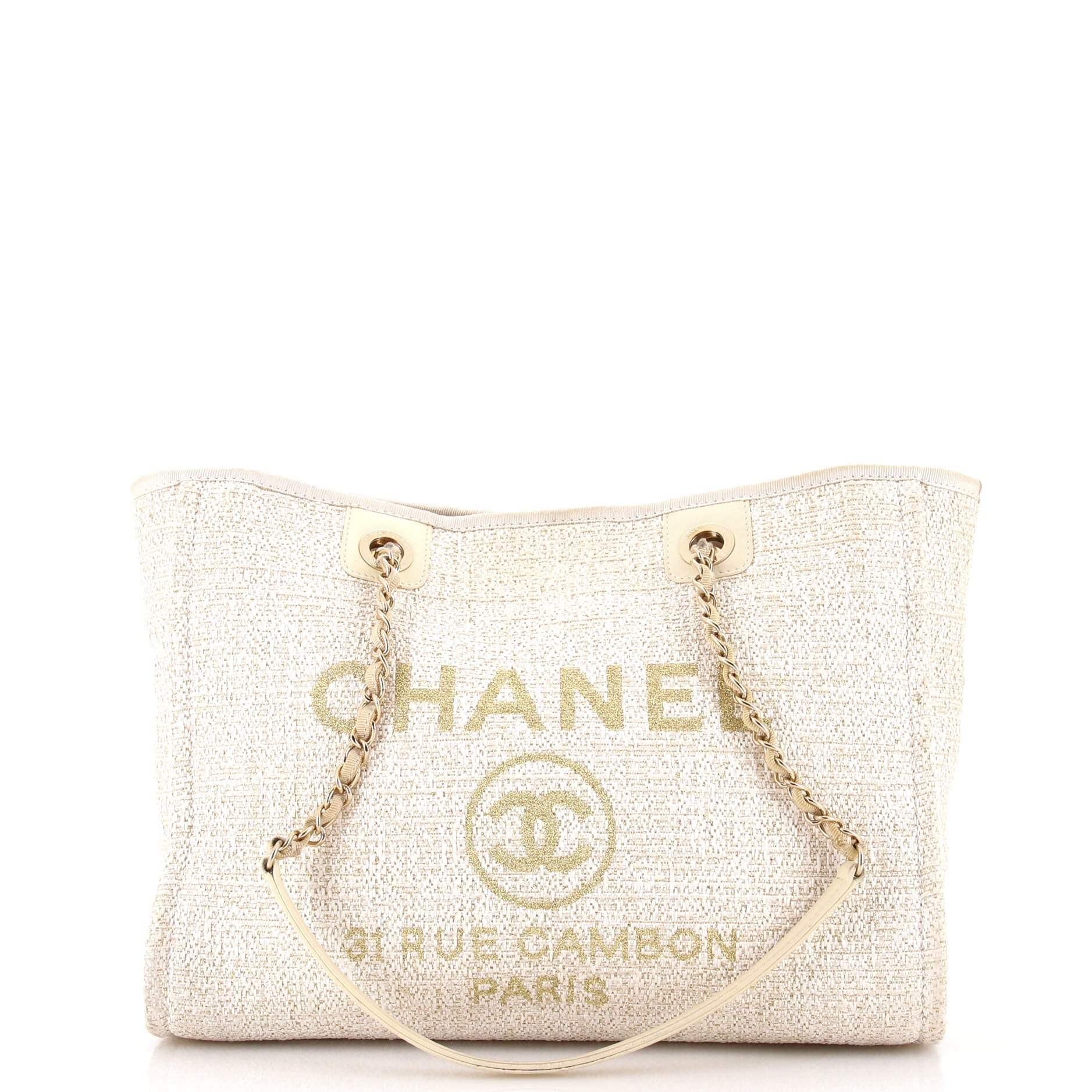 Deauville Tote Raffia with Glitter Detail Small