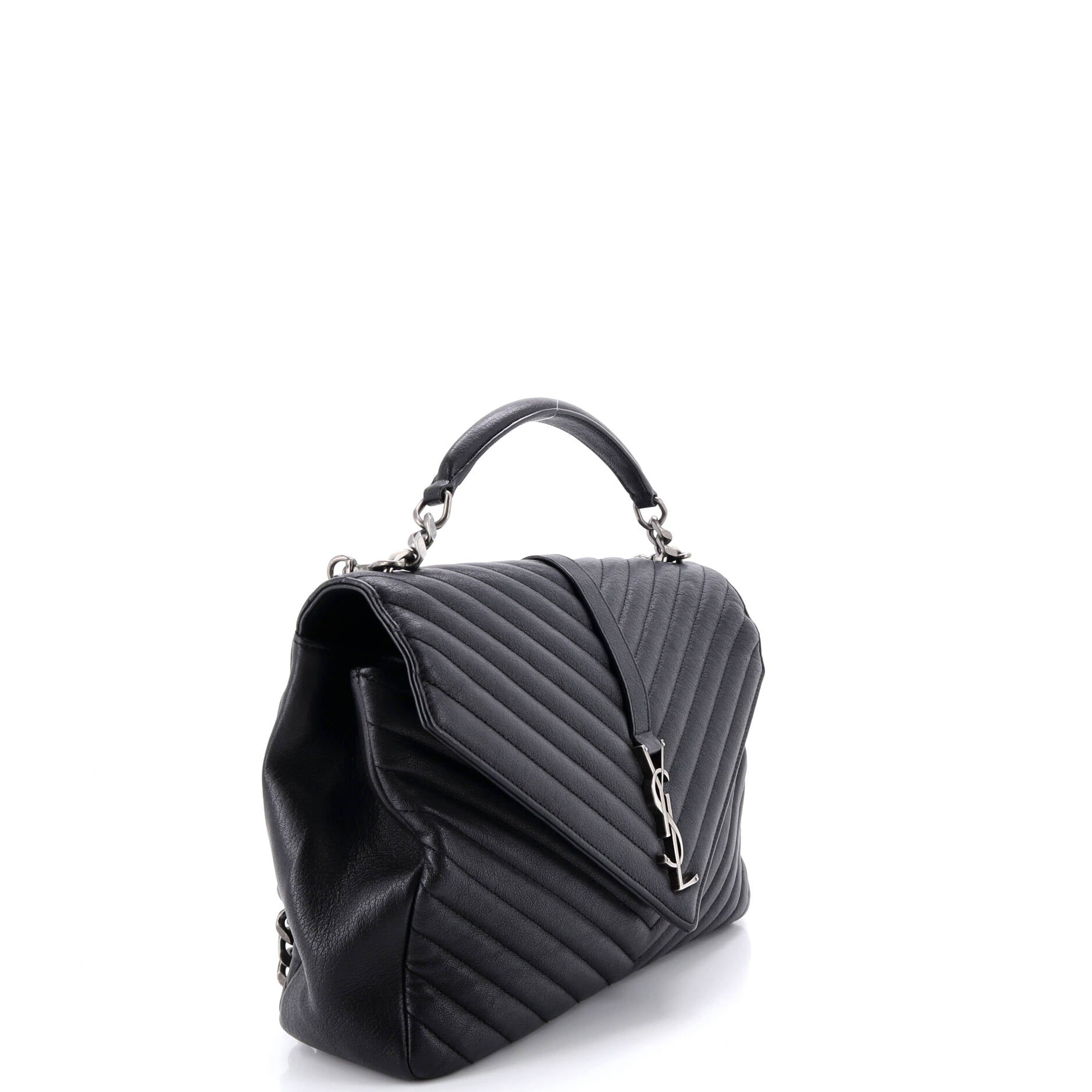 Classic Monogram College Bag Matelasse Chevron Leather Large