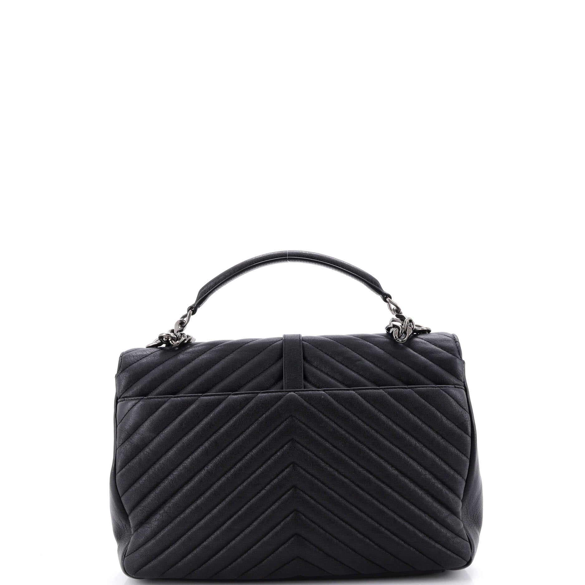 Classic Monogram College Bag Matelasse Chevron Leather Large