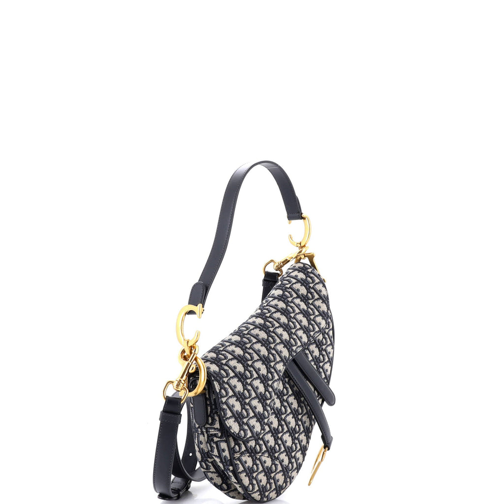 Saddle Handbag with Strap Oblique Canvas Medium