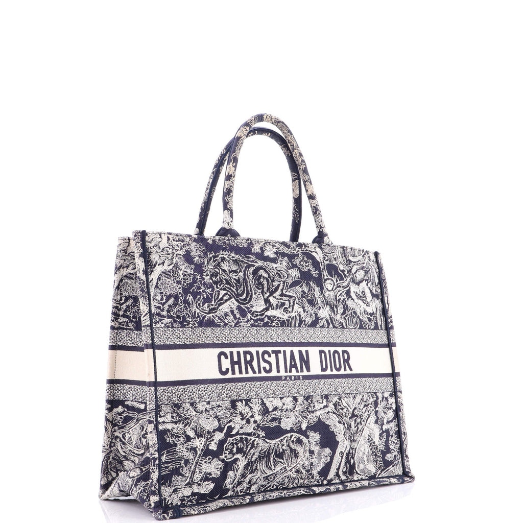 Book Tote Embroidered Canvas Large