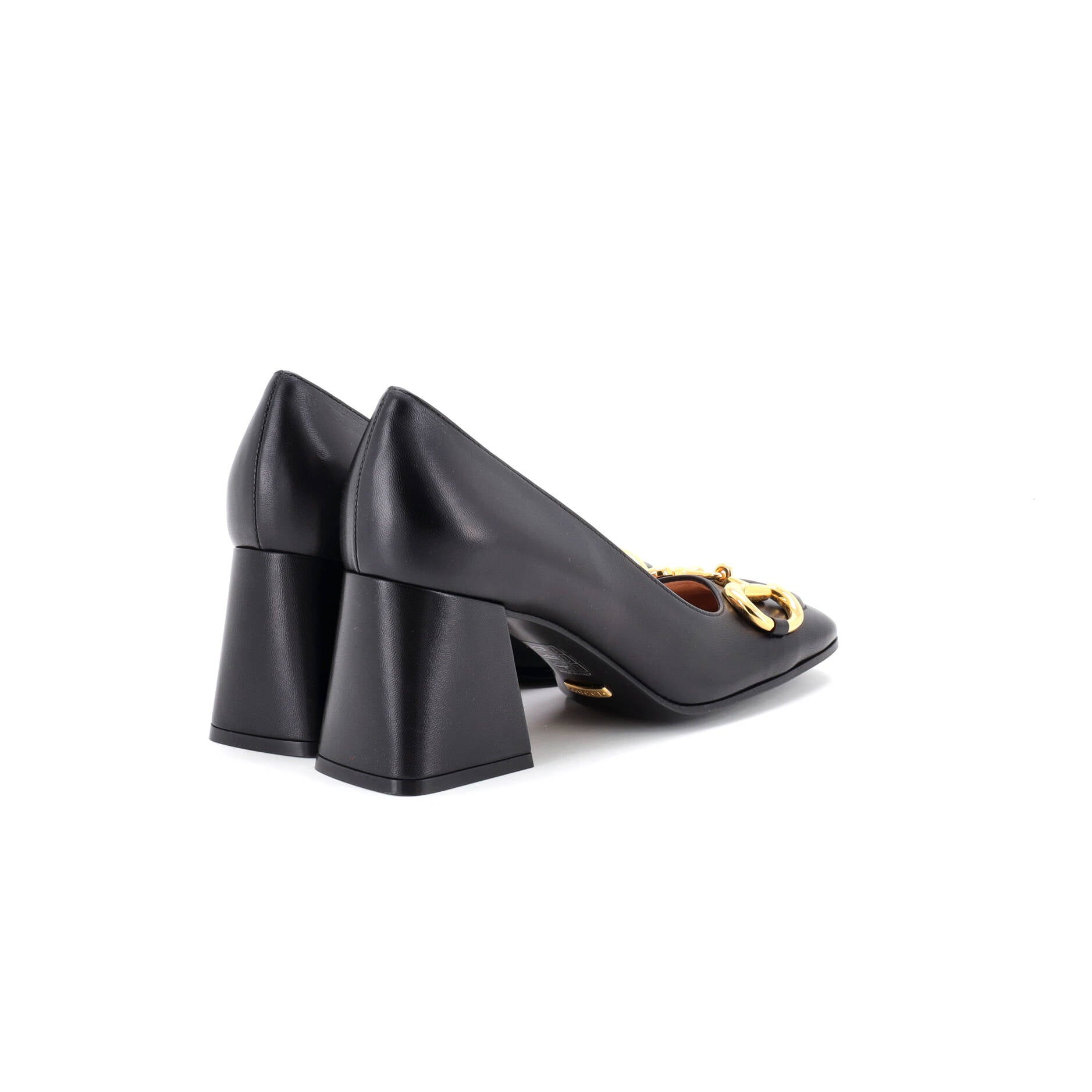 Women's Horsebit Mid-Heel Pumps Leather