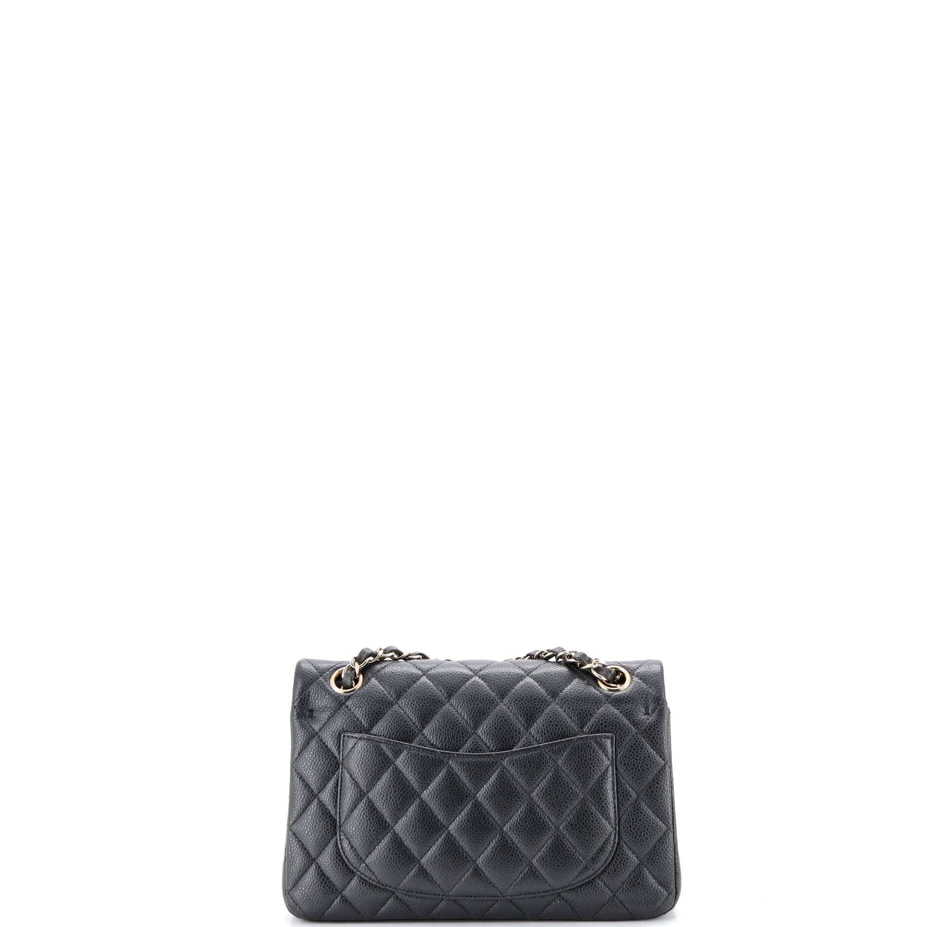 Classic Double Flap Bag Quilted Caviar Small