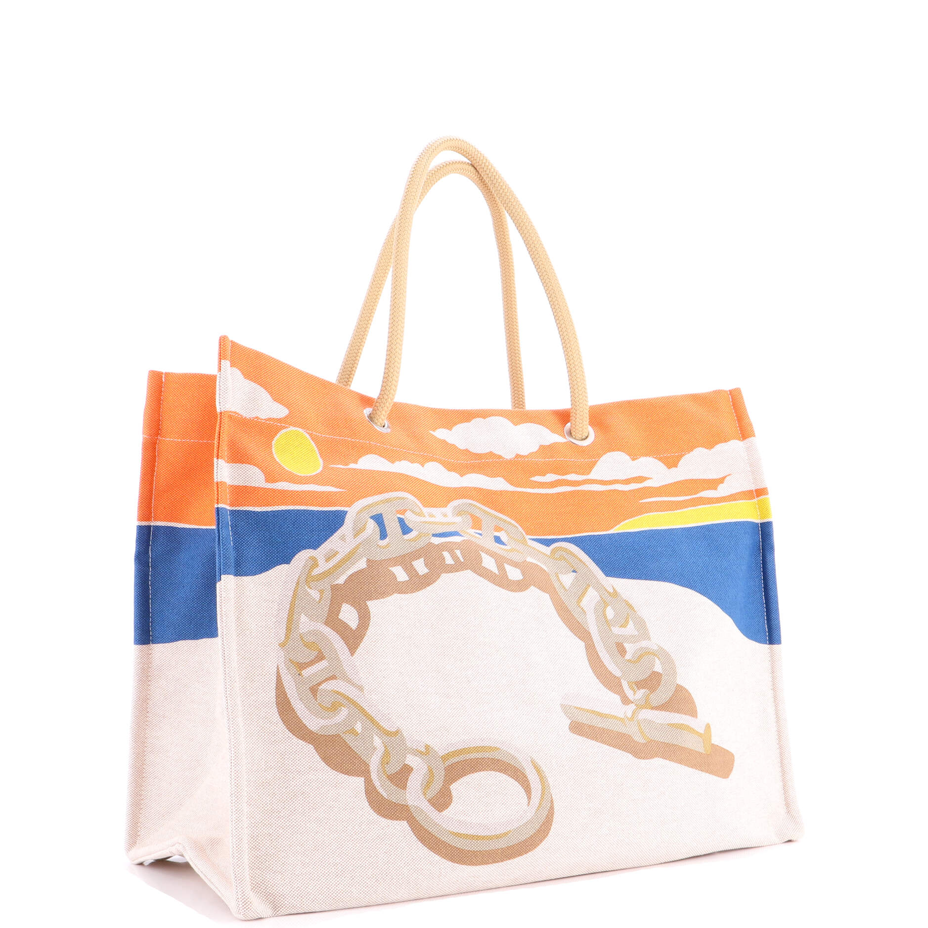 Escale A La Plage Beach Bag Printed Toile