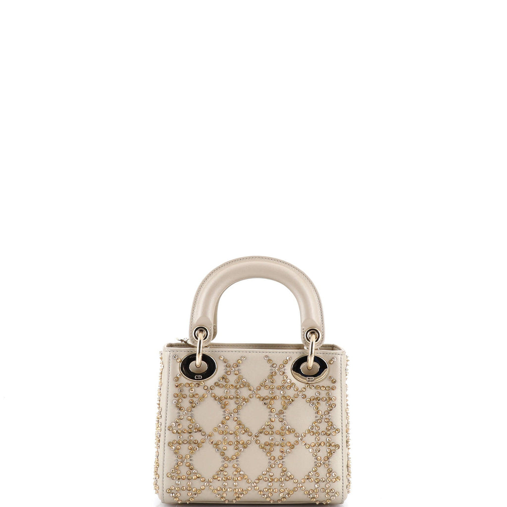 Lady Dior Chain Bag Crystal Embellished Cannage Quilt Leather Mini