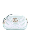 GG Marmont Shoulder Bag Chevron Iridescent Leather Small