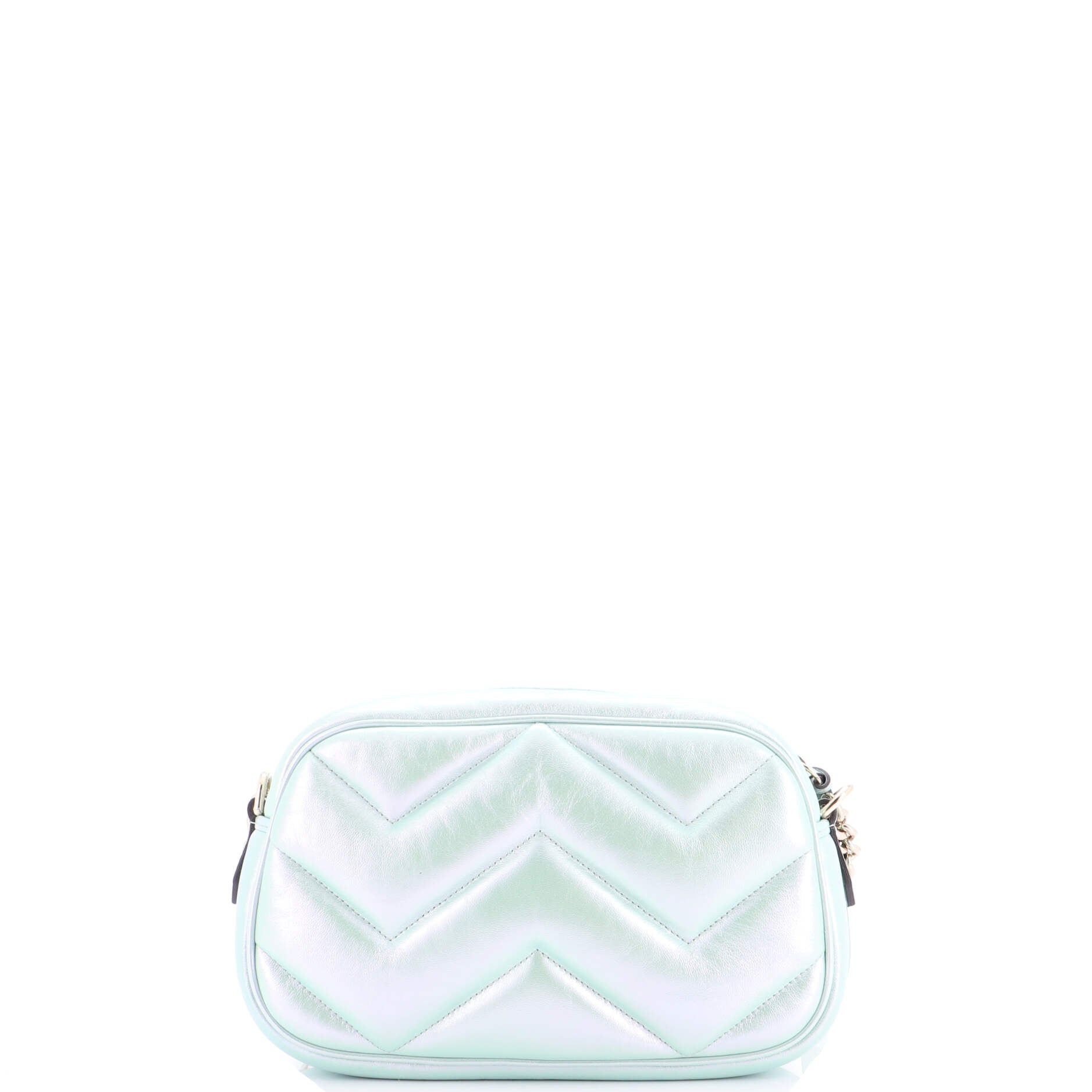 GG Marmont Shoulder Bag Chevron Iridescent Leather Small