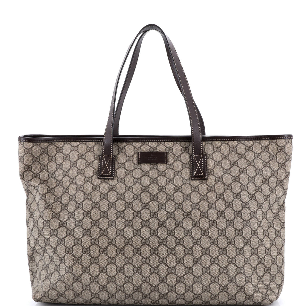 Plus Tote GG Coated Canvas with Leather Large
