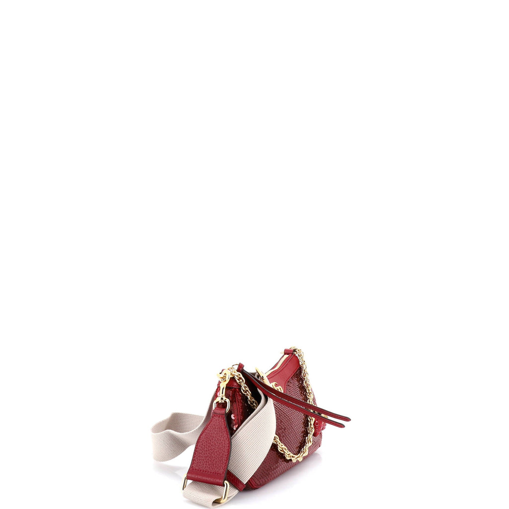 Strawberry Ophidia Shoulder Bag Sequins Small
