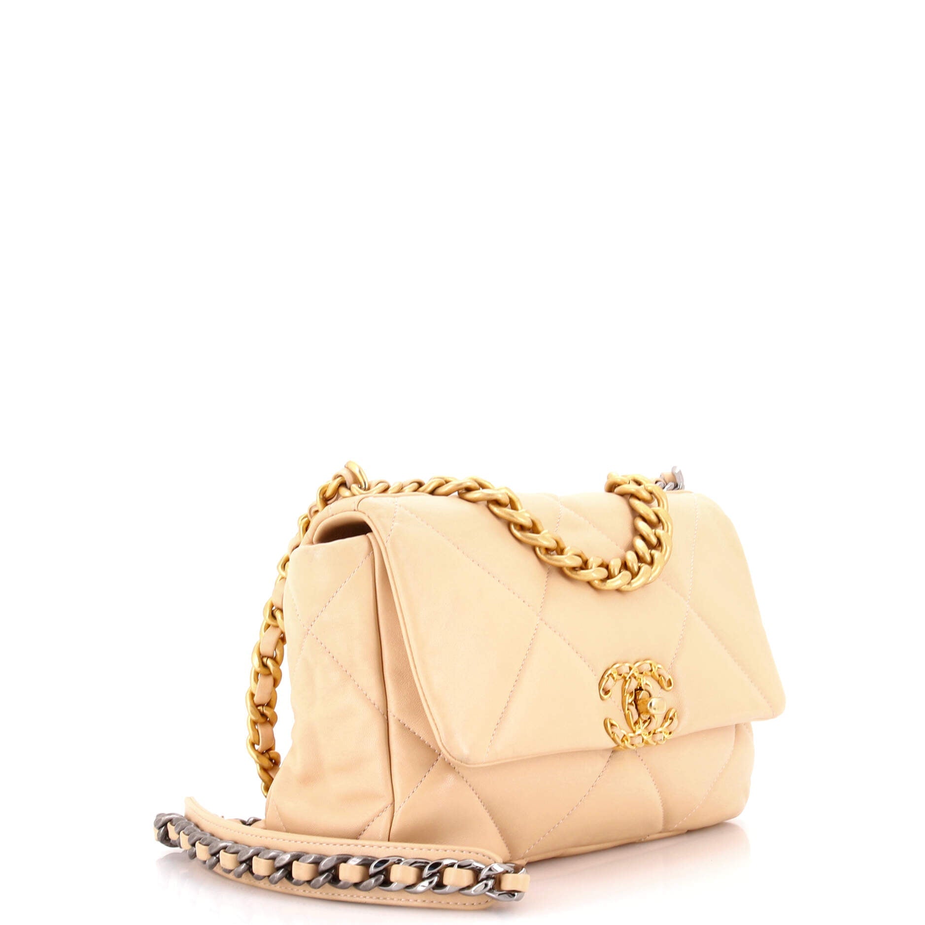 19 Flap Bag Quilted Leather Medium