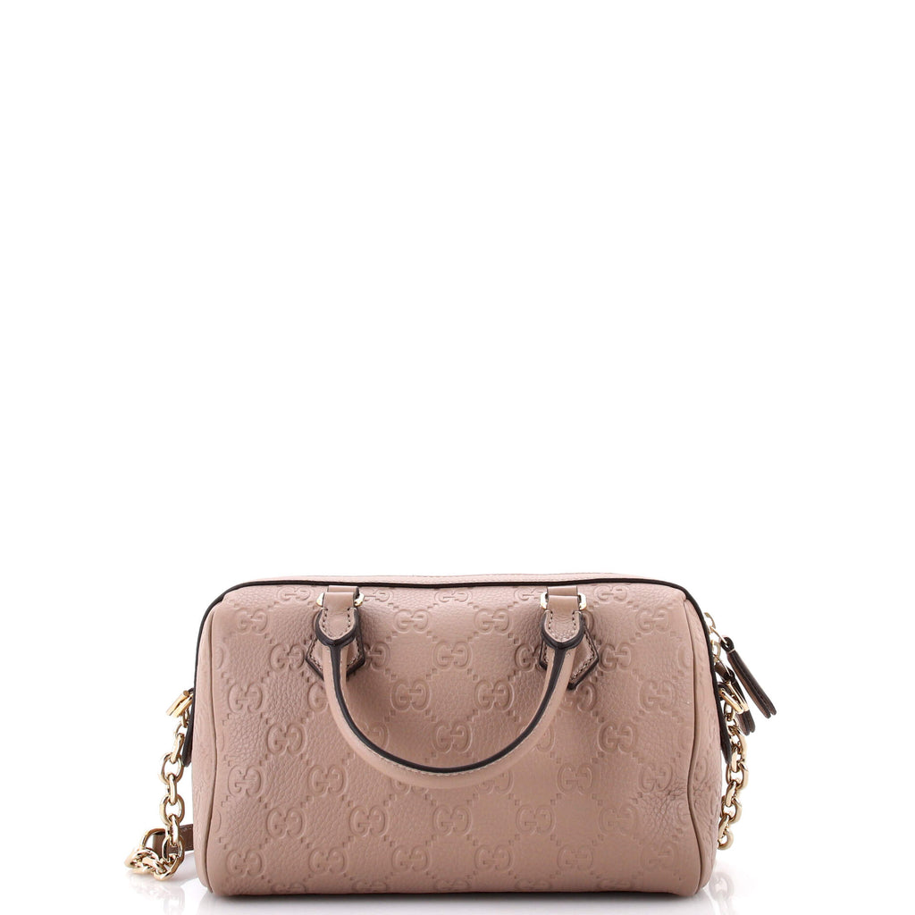 Emblem Boston Bag GG Embossed Leather Medium