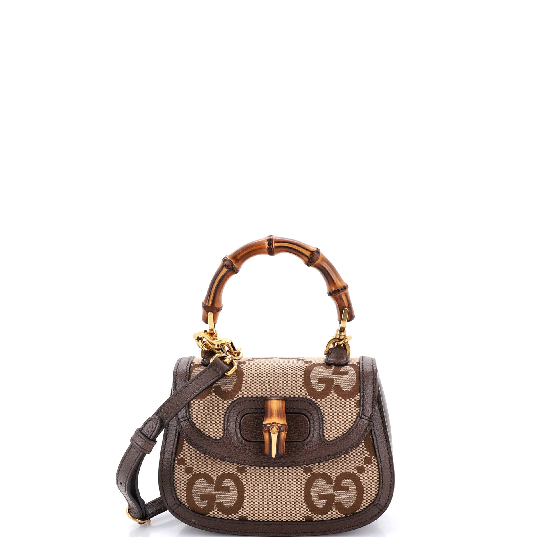 Bamboo 1947 Top Handle Bag Jumbo GG Canvas Mini