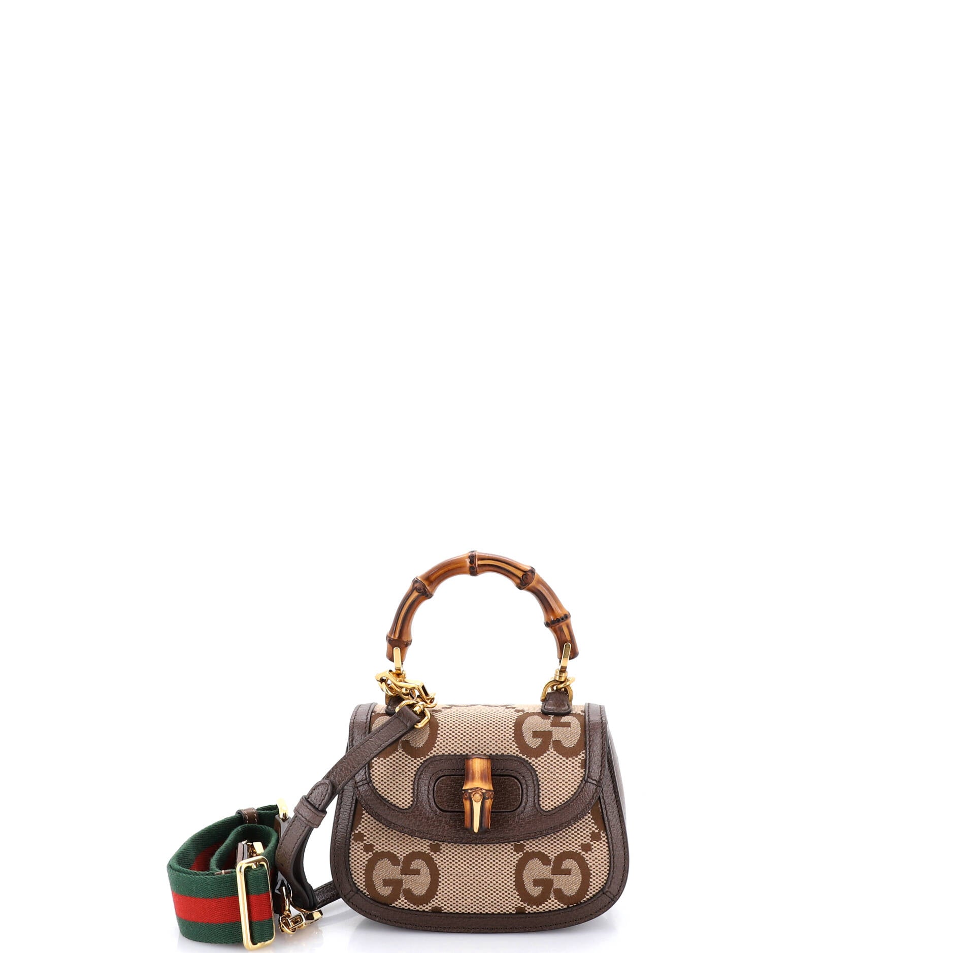 Bamboo 1947 Top Handle Bag Jumbo GG Canvas Mini
