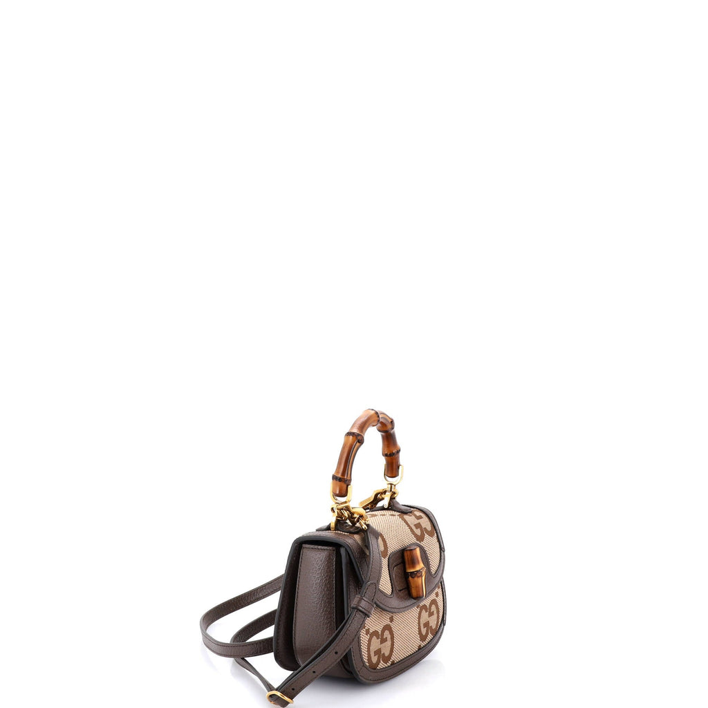 Bamboo 1947 Top Handle Bag Jumbo GG Canvas Mini