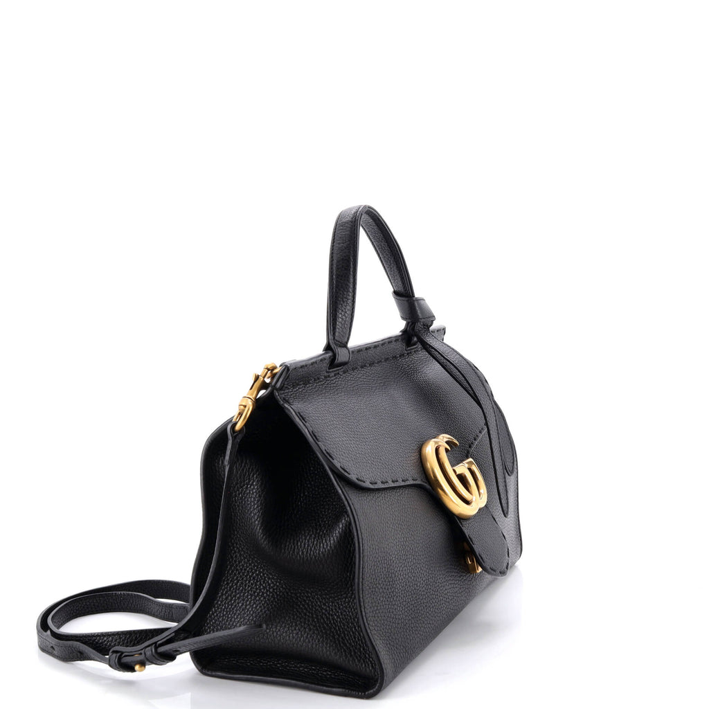 GG Marmont Top Handle Bag Leather Small