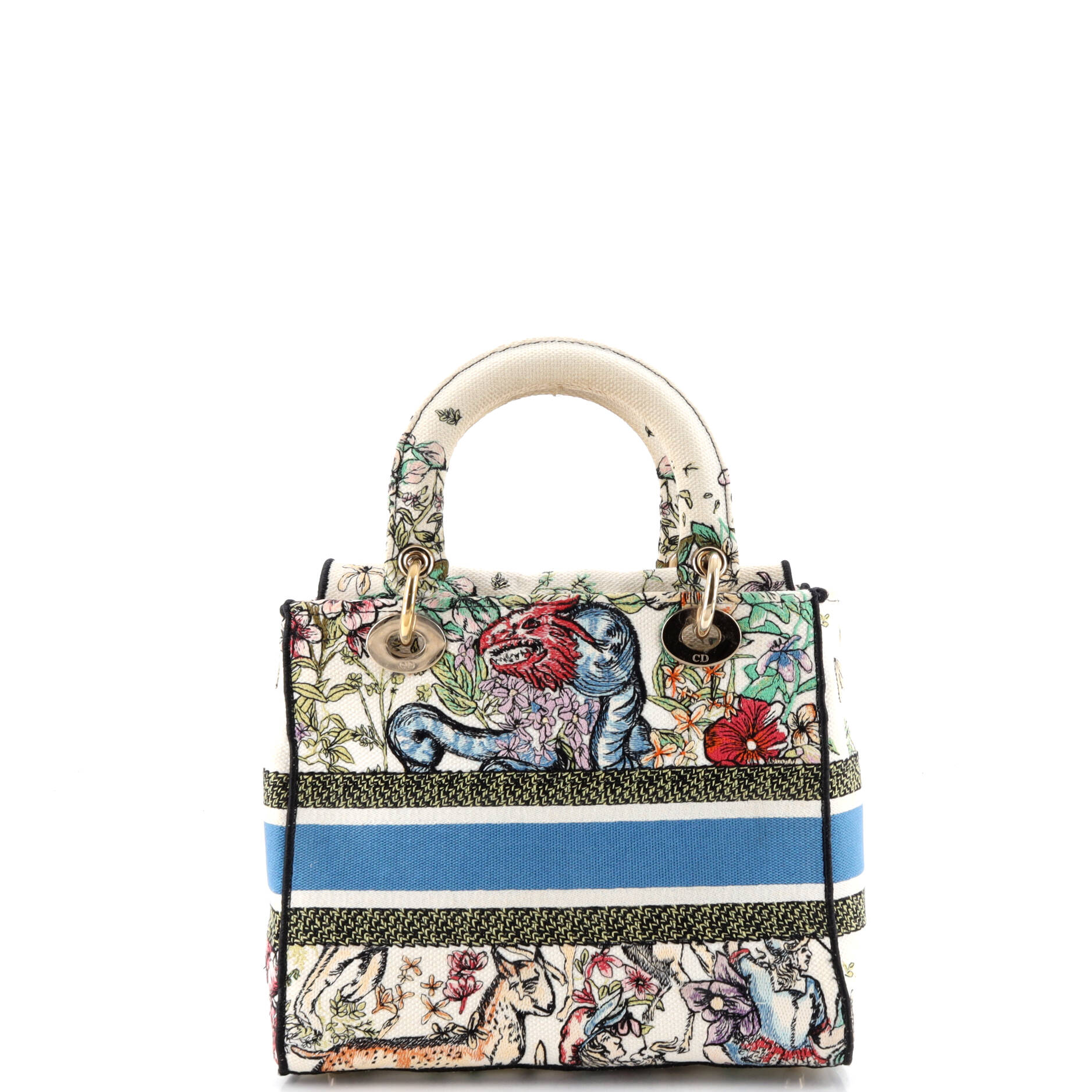 Lady D-Lite Bag Embroidered Canvas Medium