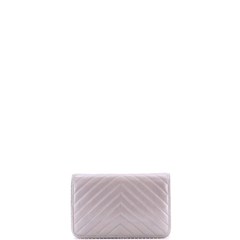 Wallet on Chain Chevron Lambskin with Studded Detail