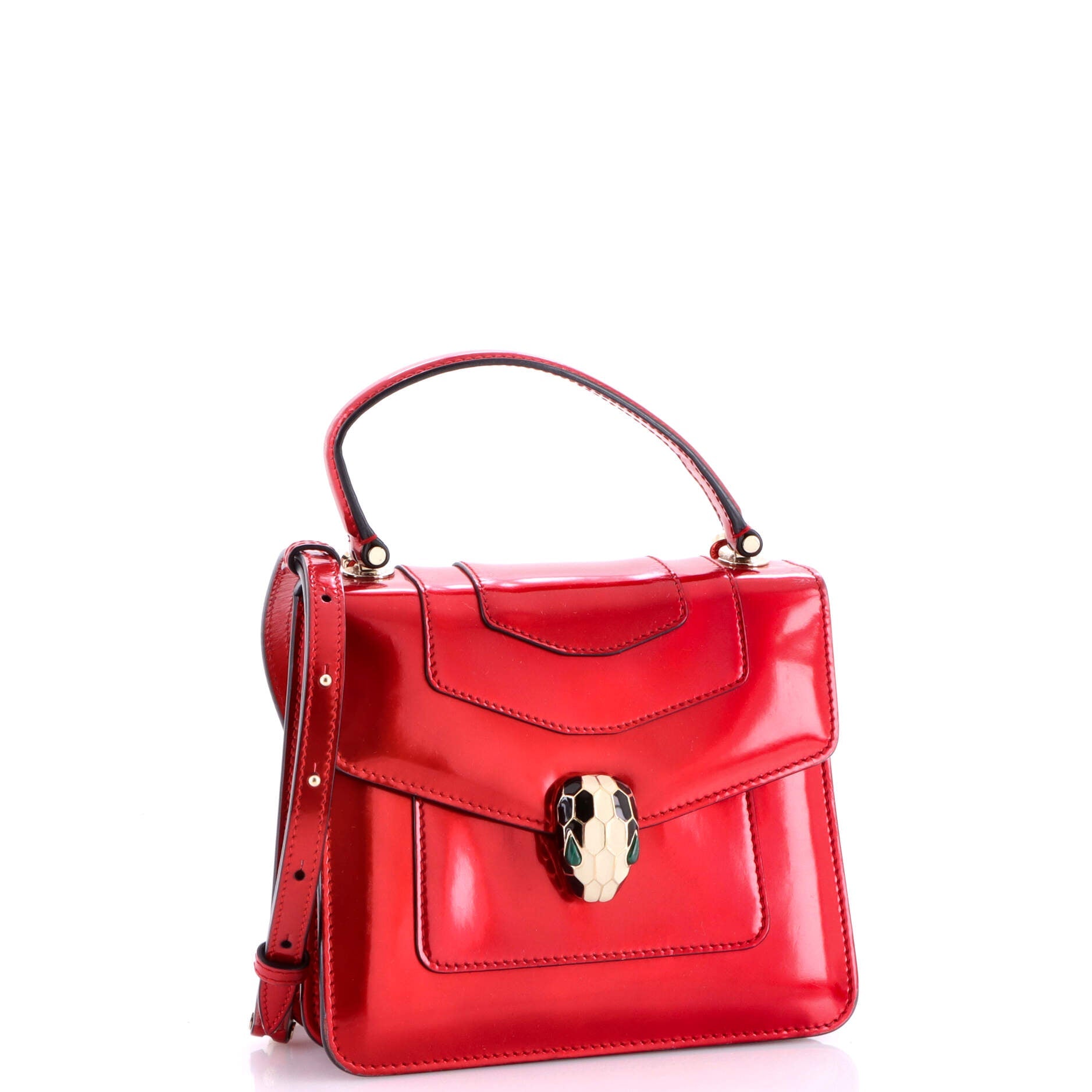 Serpenti Top Handle Bag Patent Small