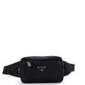 Front Pocket Belt Bag Re-Nylon with Saffiano Leather