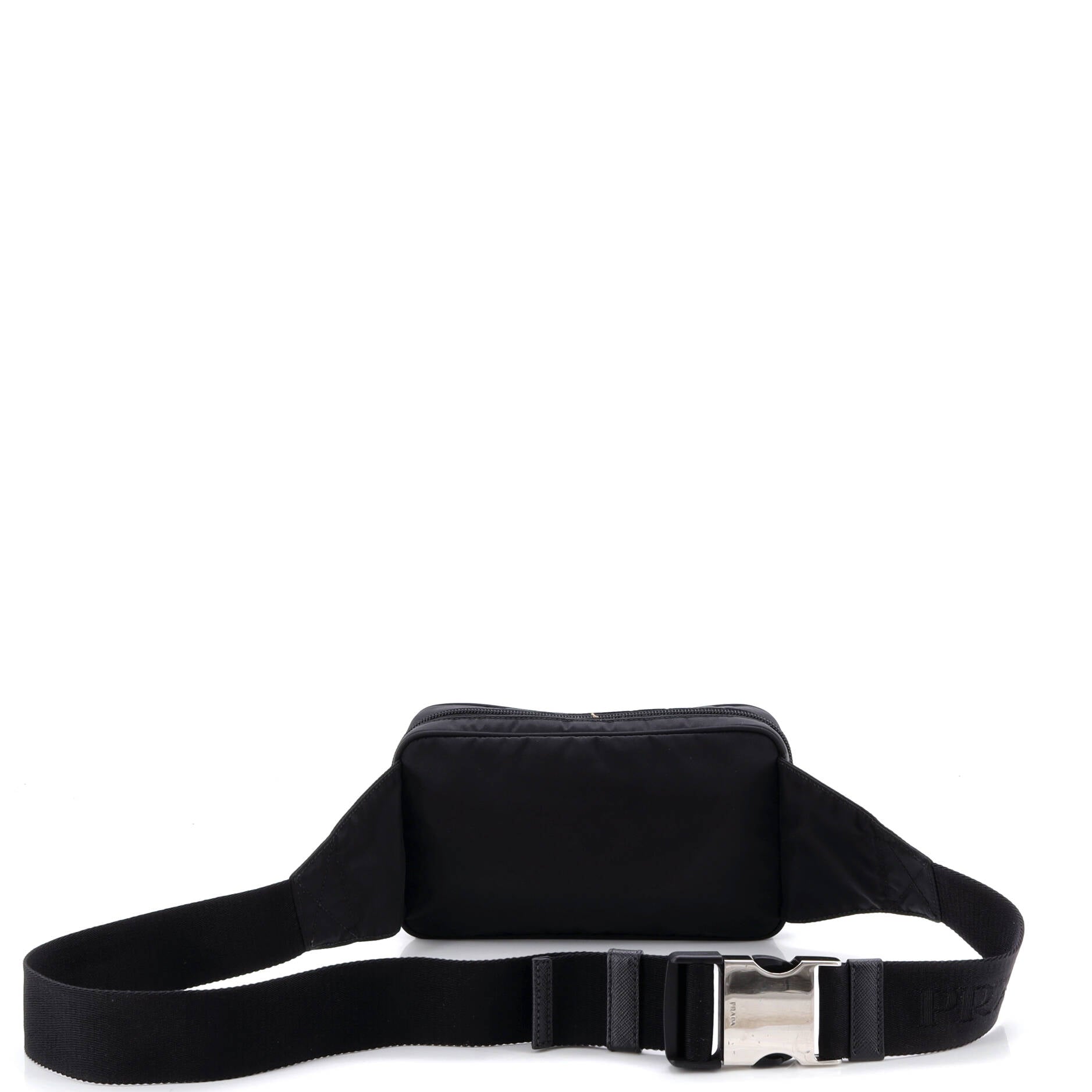 Front Pocket Belt Bag Re-Nylon with Saffiano Leather