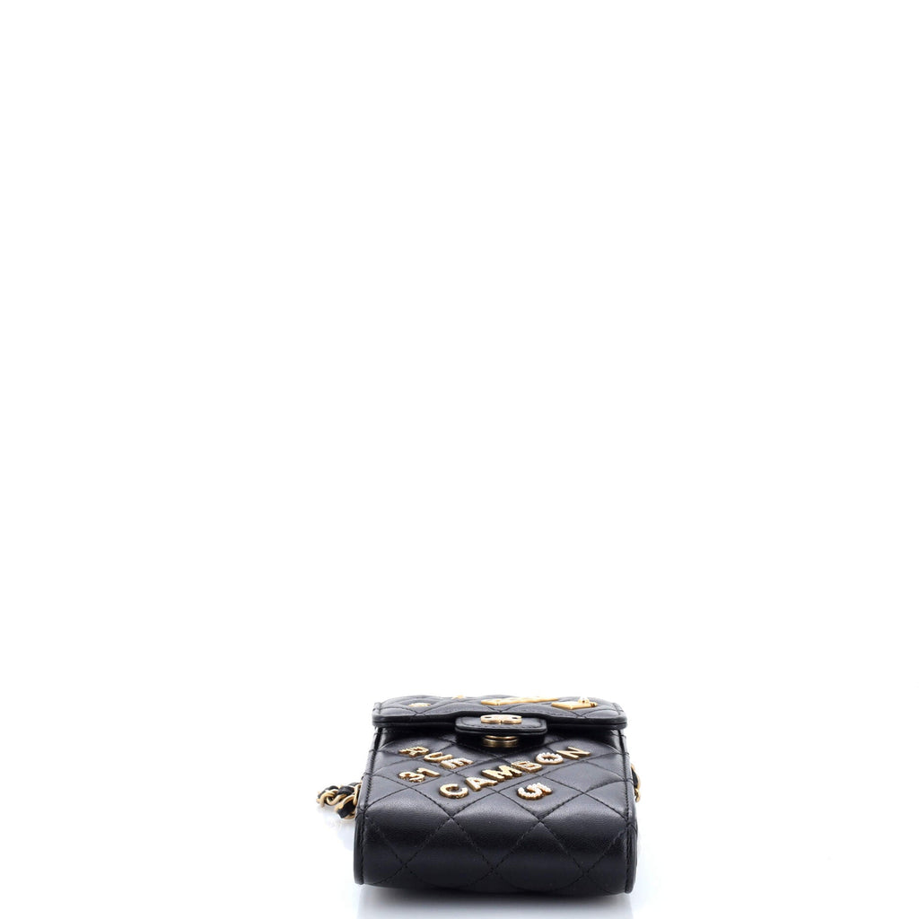 Lucky Charms Flap Phone Holder Crossbody Bag Quilted Lambskin