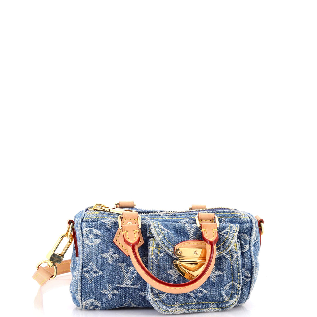 Speedy Bandouliere LV Remix Monogram Denim Nano