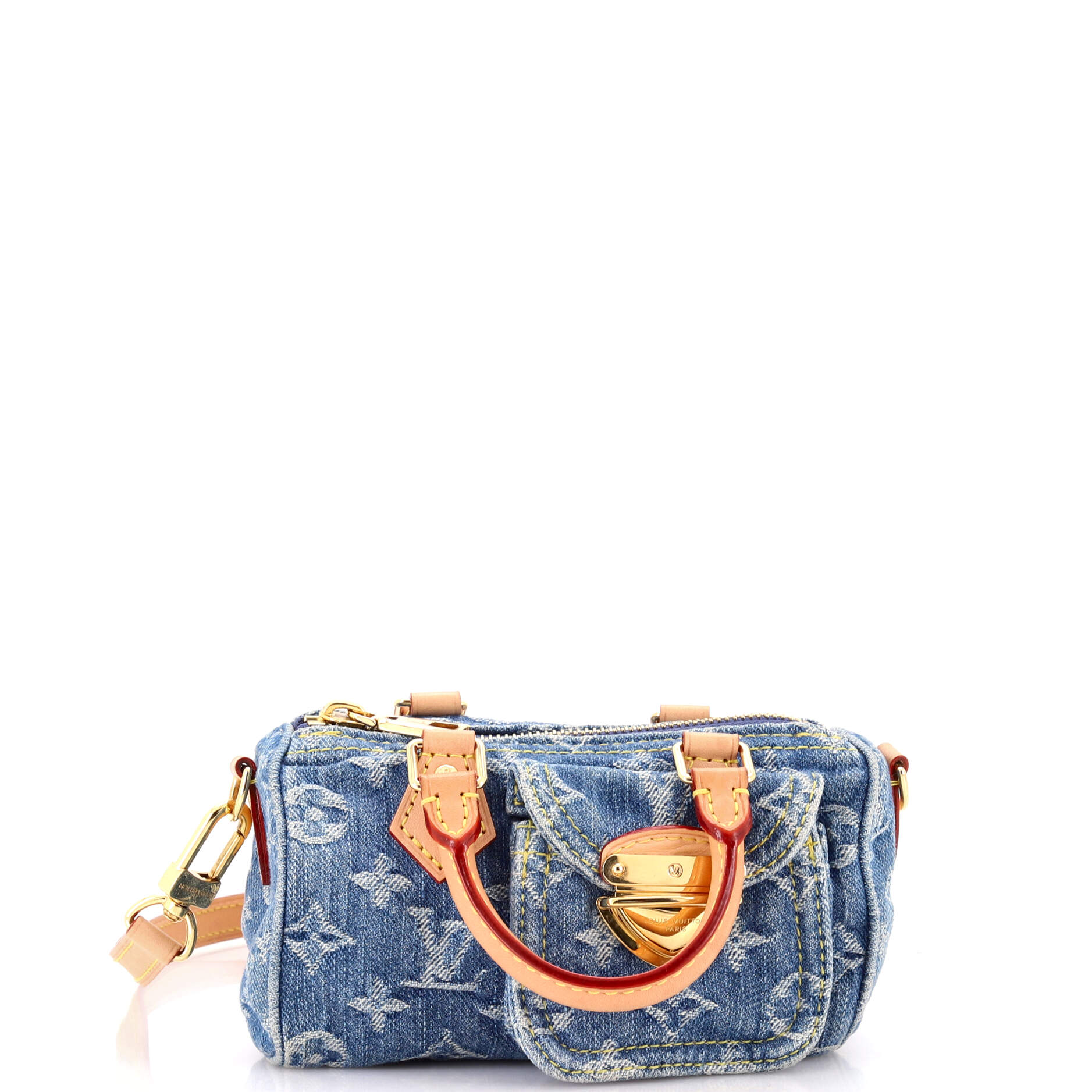 Speedy Bandouliere LV Remix Monogram Denim Nano